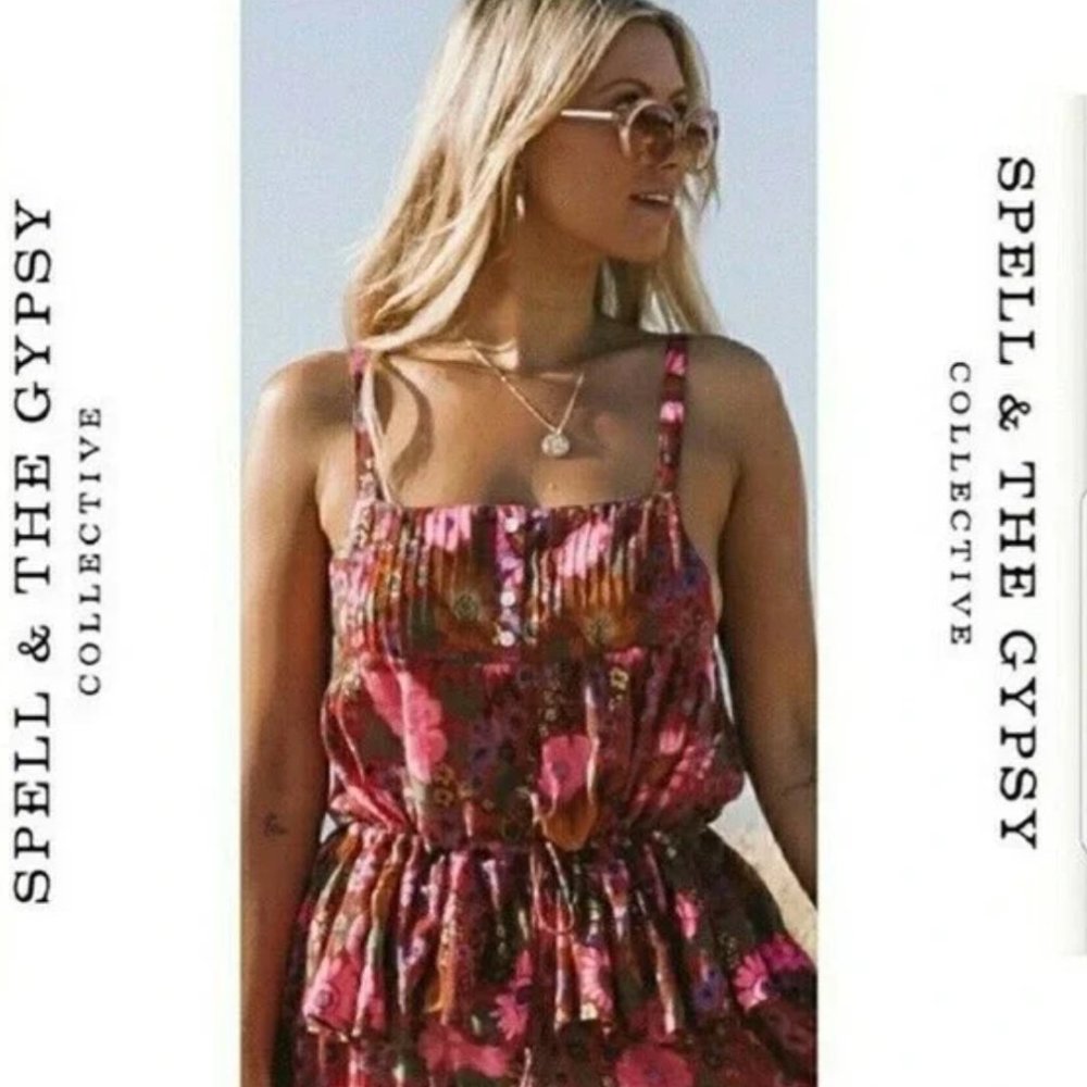 Spell & The Gypsy Collective Free People Braveheart Desert Daisy Cami RARE Sm